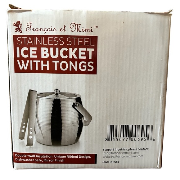 Ice Bucket with Tongs from Francois et Mimi, NWOT, NIB - Picture 3 of 10